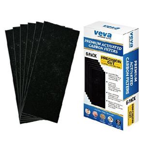 VEVA フルサイズ プレミアム活性炭プレフィルター 6パック HB空気清浄機 04383 04383A 04384 04386と互換性あり ペット 煙 消臭 100%安全 ゼオライトフリー