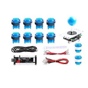 Hikig アーケードゲーム 8ウェイ ファイティングスティック + ゼロディレイ USBエンコーダー + 10 x LEDイルミネーションプッシュボタン DIYキット PC Windows R