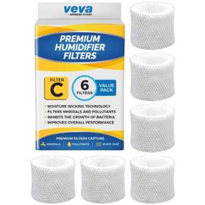 VEVA プレミアム加湿器フィルター 6個パック HW フィルター C HC-888 HC-888N クールモイスチャー蒸発加湿器用