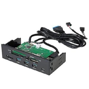 Docooler Sunshine-tipway STW 5.25インチ 内部カードリーダー メディア 多機能ダッシュボード PCフロントパネル Type-C USB3.1 USB3.0対応 CF MD XD MMC TF M2
