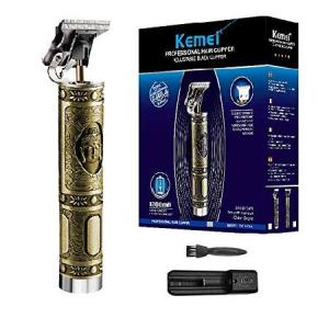 KEMEI メンズ ヘアクリッパーズ プロフェッショナル コードレス エレクトリック ヘアグルーミング トリマー USB 充電式 T-ブレード 0mm ゼロギャップド ボール