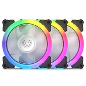 Vetroo SY-120 3パック 120mm ARGBケースファン 5V 3ピン アドレス可能 マザーボード 同期 デュアルリングLED照明コントローラー付き