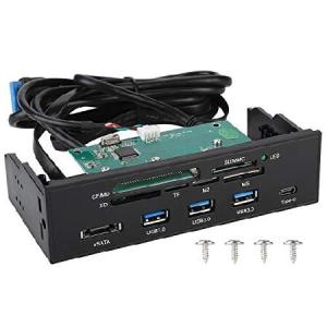 Limouyin USB 3.0 マルチカードリーダー 6つのカードスロット付き 5.25インチ 多機能 丈夫 内部カードリーダー ダッシュボード PC フロントパネル eSATA USB 3.1