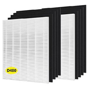 Lhari D480 交換用フィルター D4 Winix D480空気清浄機に対応 D4フィルターと比較する 商品番号1712-0100-00 H13 True HEPAフィルター2個 活性炭フィルター8個付