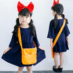 ハロウィン衣装 ワンピース ドレス 魔女の宅急便 コスプレ Halloween 子供用 キッズ ワンピース コスチューム 仮装 姫様 カチューシャ バッグ 3点セット 仮装