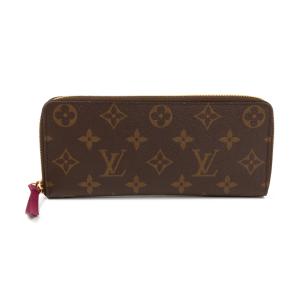 LOUIS VUITTON ルイヴィトン ポルトフォイユ・クレマンス M60742 ウォレット 長財布 モノグラム・キャンバス×レザー ブラウン×ピンク｜shop-musubi