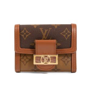 LOUIS VUITTON ルイヴィトン ポルトフォイユ・ドーフィーヌ コンパクト M68725 三つ折り財布 モノグラム・リバース キャンバス ブラウン｜shop-musubi