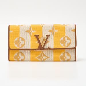 LOUIS VUITTON ルイヴィトン ポルトフォイユ・カプシーヌ M80416 長財布 モノグラム×カーフレザー イエロー(ジョーヌ)×ブラウン｜shop-musubi