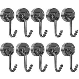 マグネットフック 強力 黒 10kg 10個セット 20mm 垂直耐荷重12kg