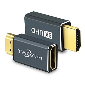 Twozoh 8K HDMI延長アダプター (2個パック) HDMI 2.1オス-メスコネクターエクステンダーサポート 8K@60Hz、4K@144Hz、2K@240Hz 適格請求書発行可｜shop-nw