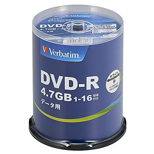 Verbatim バーベイタム 1回記録用 DVD-R 4.7GB 100枚 ホワイトプリンタブル ...