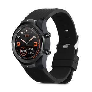 [kwmobile] ベルト対応: Ticwatch Pro Smartwatch バンド - シリコンバンド ソフト TPU 耐久性 黒色｜shop-nw