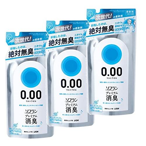 ライオン ソフラン プレミアム 消臭 ウルトラゼロ 柔軟剤 詰め替え 400ml 3個セット