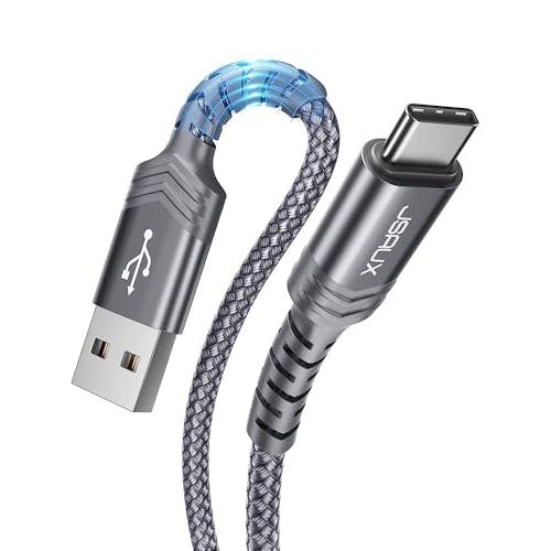 JSAUX USB Cケーブル急速充電 ナイロン編組 Samsung Galaxy S10 S9 S...
