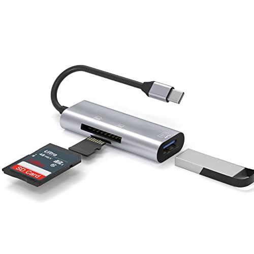 USB-C SD TF カードリーダー 3in1 USB3.0高速転送 ポート付き カメラ USBメ...