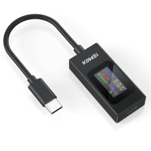 YOJOCK USB電流 電圧チェッカー 電流双方向対応Type-C USBテスター 多機能カラー大画面表示（ケーブル付きモデル）4-30V 0-6.5A｜shop-nw