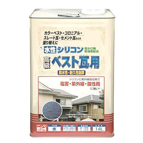 ニッペ ペンキ 塗料 水性シリコンベスト瓦用 14L 銀黒 水性 つやあり 屋外 日本製 49761...