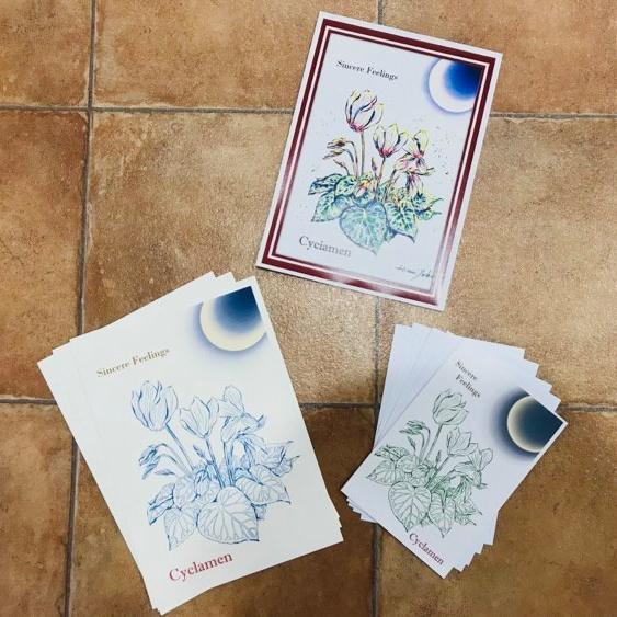 アンチエイジングアート 大人の塗り絵 シクラメン【塗り絵のみ単品】 パピルスオリジナル 送料無料