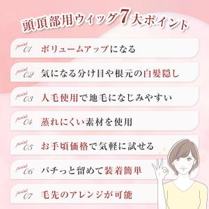 部分ウィッグ カツラ トップピース 女性 つむ...の詳細画像3