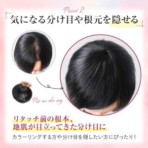 部分ウィッグ カツラ トップピース 女性 つむ...の詳細画像5