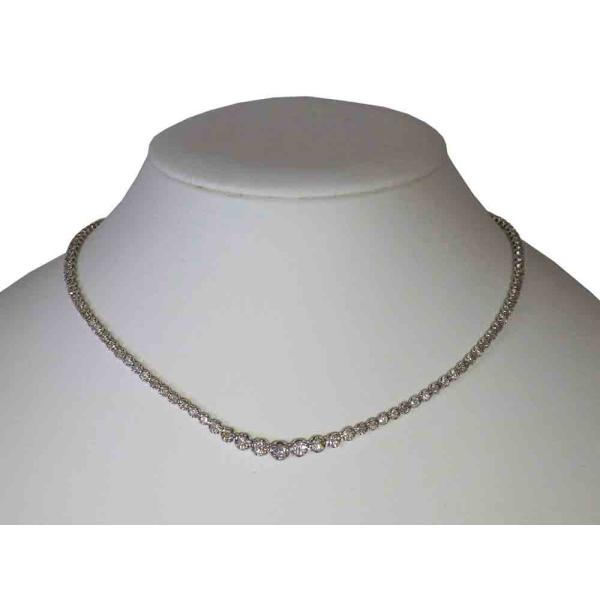 ダイヤモンド テニスネックレス K18WG 14.8g 40cm　Jewelry Dia5.00ct...