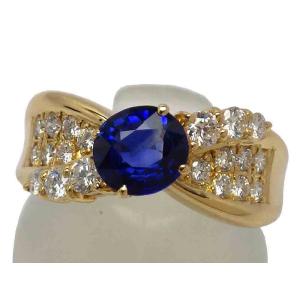 スリランカ産サファイア ダイヤモンドリング K18 5.1g 10.5号 GIA鑑別書付き　Jewelry Sri Lanka Sapphire0.92ct Dia0.43ct Ring｜shop-sakae