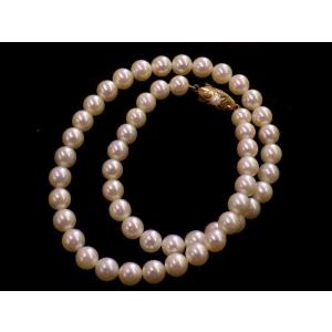 アコヤパールネックレス K14 28.5g 39cm GRJソーティング付き　Jewelry Akoya-Pearl 7.0-7.5mm Necklace
