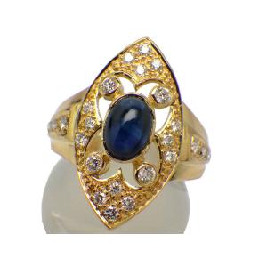 サファイア ダイヤモンドリング 750 6.1g 13号　Jewelry Sapphire1.20ct Dia0.24ct Ring｜shop-sakae
