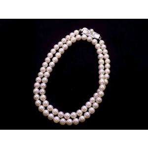 アコヤパールネックレス SV 17.7g 43cm　Jewelry AKoya-Pearl 5.0-5.5mm Necklace｜shop-sakae