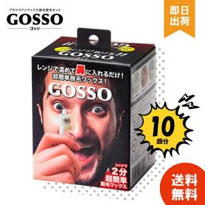 ゴッソ 鼻毛 ワックス 鼻毛脱毛キット 10回分 GOSSO ブラジリアン メンズ レディース 脱毛 セット ワックス スティック 付き