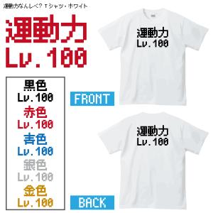 運動力なんレベ？Tシャツ・ホワイト