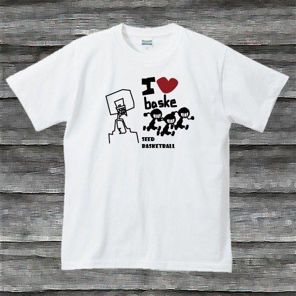 I LOVE BASKE TシャツホワイトB