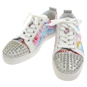 クリスチャン ルブタン Christian Louboutin ルイスジュニアスパイク スニーカー スタッズ レザー カラフル 40 メンズ 本物保証 超美品