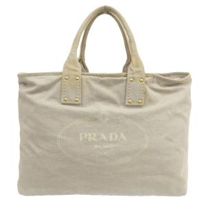 プラダ PRADA カナパ ロゴ トートバッグ ハンドバッグ キャンバス ベージュ BN1872 本...