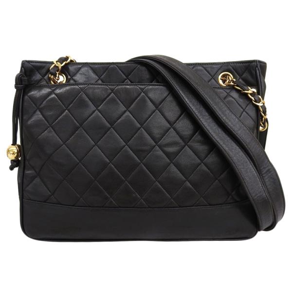 シャネル CHANEL マトラッセ ショルダーバッグ シール付 3番台 トートバッグ ラムスキン ブ...