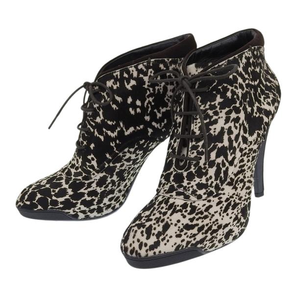 トッズ TOD'S ショートブーツ 38 1/2 約25.5cm レディース レオパード柄 靴 ハラ...