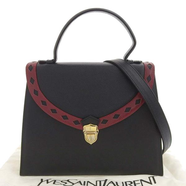 イヴサンローラン Yves Saint Laurent YSL ロゴ ダイヤカット 2WAYバッグ ...