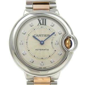 カルティエ CARTIER バロンブルーMM WE902044 11Pダイヤモンド コンビ K18PG/SS 自動巻 約33ミリ ボーイズ 本物保証 箱・保付 新品同様