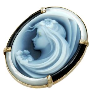 K18シエルカメオブローチ＆ペンダントトップ 定価237600円 送料無料