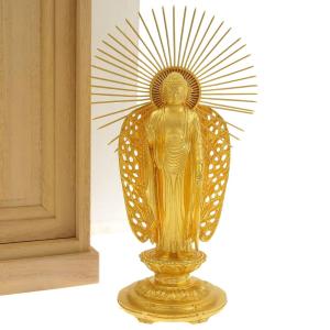 松久宗琳 阿弥陀如来像 K24YG 純金 FINE GOLD 650.5g 置物 仏像 仏教 宗教 本物保証 箱付 超美品