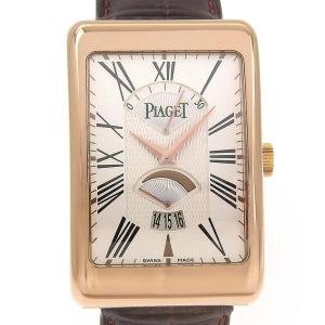 ピアジェ PIAGET レクタングル ア ランシエンヌ XL G0A33062 シルバー文字盤 K18PG/レザー 2026/01OH済 自動巻 本物保証 箱付 新品同様