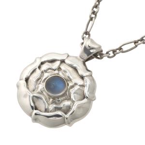 ジョージジェンセン GEORG JENSEN 14.9g バースオブマンス ネックレス SV925 ムーンストーン 誕生石 6月 本物保証 箱付 新品同様