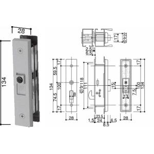 YKK AP HHK19583 召合せ 内外締り錠 内部サムターン錠 : ABCshop