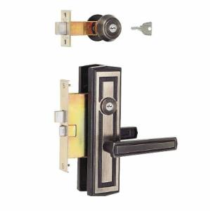 YKK 玄関ドア 鍵交換 自分で 純正品 MIWAロック フロント記号：TESP（補助錠ブロンズ色）、LZSP（本錠）バックセット：64mm 左右兼用 (HH-J-0232U9)
