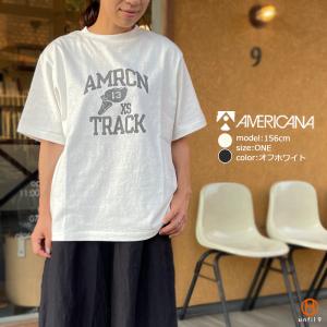 AMERICANA アメリカーナ カレッジプリント シームレスTEE BRF-649A/4 レディース 半袖 Tシャツ