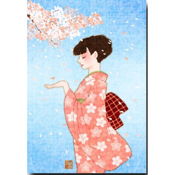 大正モダンポストカード さくら 春の絵葉書