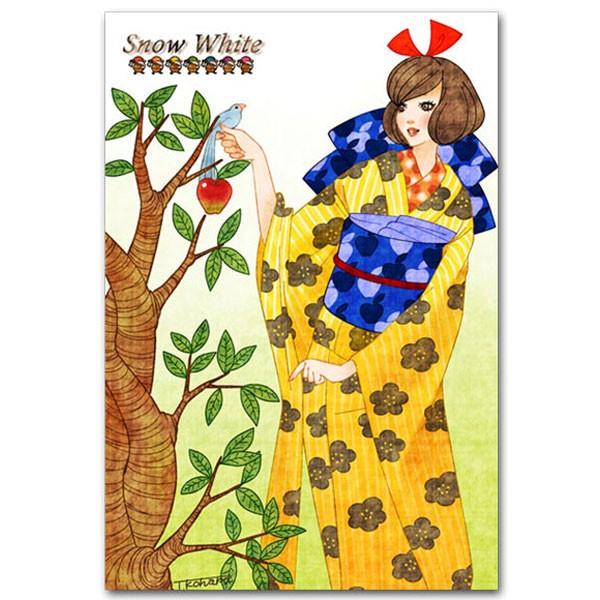 大正モダンポストカード Snow White 和風ポストカード