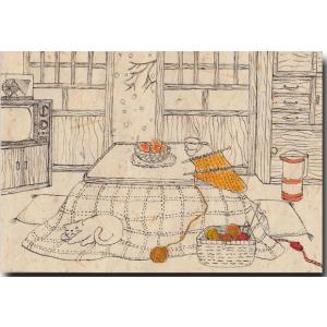 和道楽 ペン画ポストカード 編み物の青春 懐かしい絵葉書｜shop-wadouraku