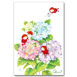 水彩イラストポストカード あじさいとてんとう虫 S 2119 セレクトショップssマート 通販 Yahoo ショッピング