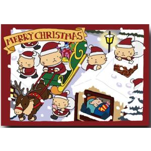 クリスマスカード ねこサンタは大忙し 猫のポストカード 絵葉書｜shop-wadouraku